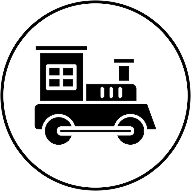 El icono vectorial de tren de juguete se puede usar para el conjunto de iconos del jardín de infantes