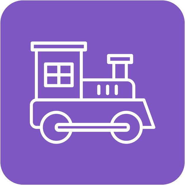 El icono vectorial de tren de juguete se puede usar para el conjunto de iconos del jardín de infantes