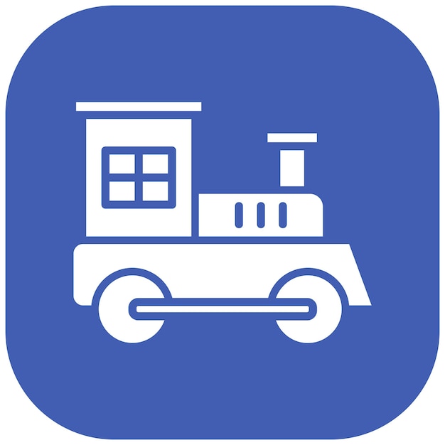 El icono vectorial de tren de juguete se puede usar para el conjunto de iconos del jardín de infantes