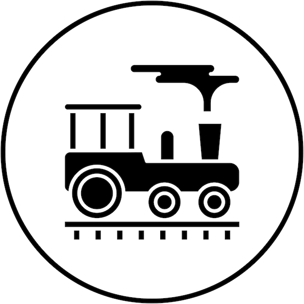 El icono vectorial del tren de vapor se puede utilizar para el conjunto de iconos de transporte