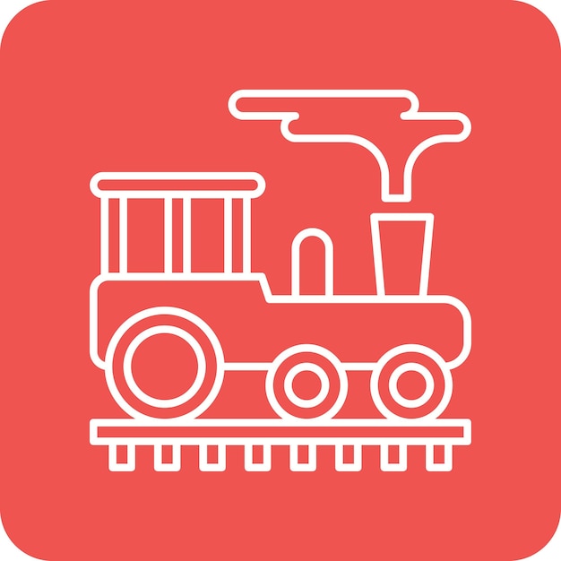 El icono vectorial del tren de vapor se puede utilizar para el conjunto de iconos de transporte