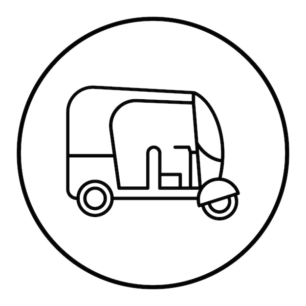 El icono vectorial del triciclo se puede utilizar para el conjunto de iconos de transporte