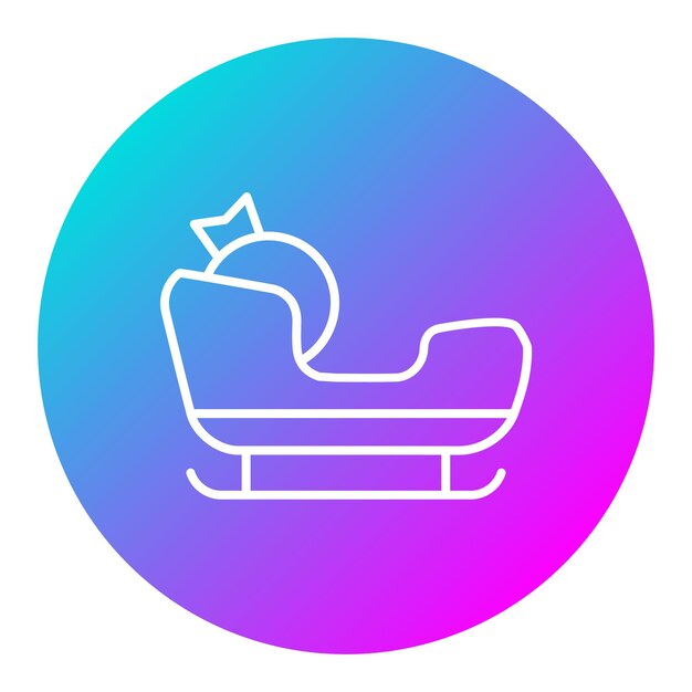 El icono vectorial del trineo se puede usar para el conjunto de iconos de invierno