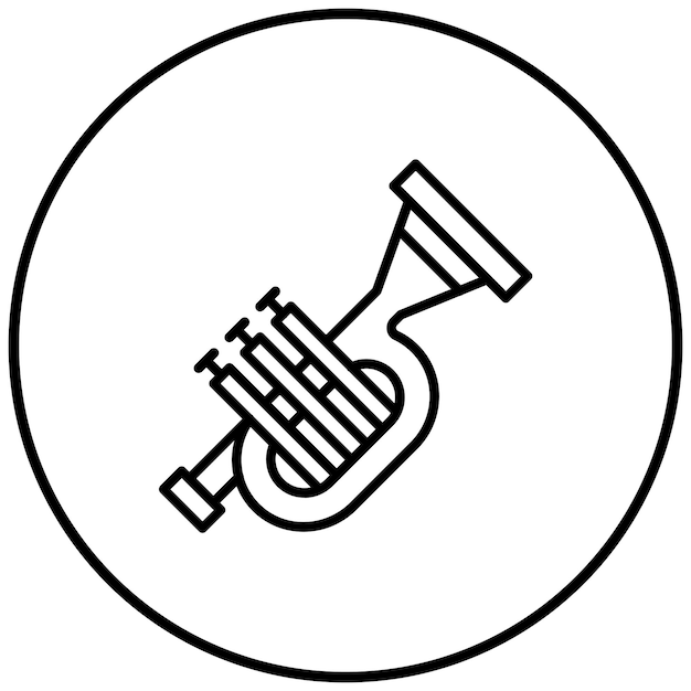El icono vectorial de la trompeta se puede usar para el conjunto de iconos de instrumentos