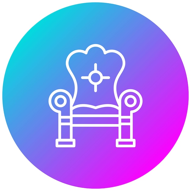 El icono vectorial del trono se puede usar para el conjunto de iconos de cuentos de hadas