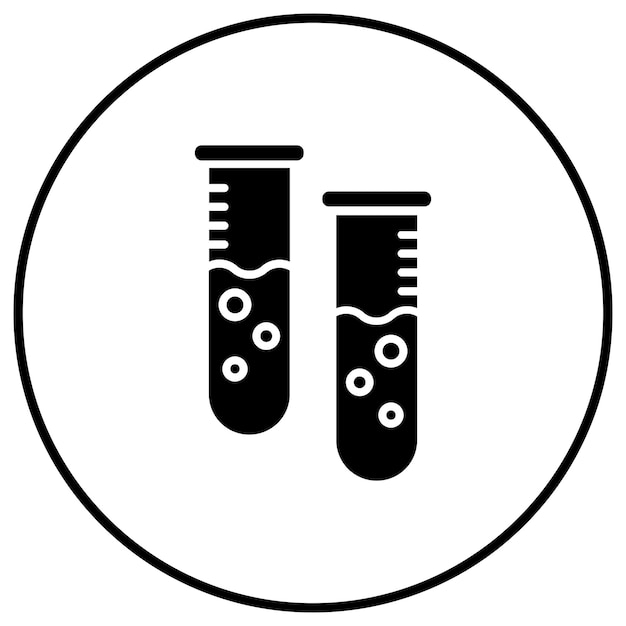 El icono vectorial de los tubos de ensayo se puede utilizar para el conjunto de iconos médicos