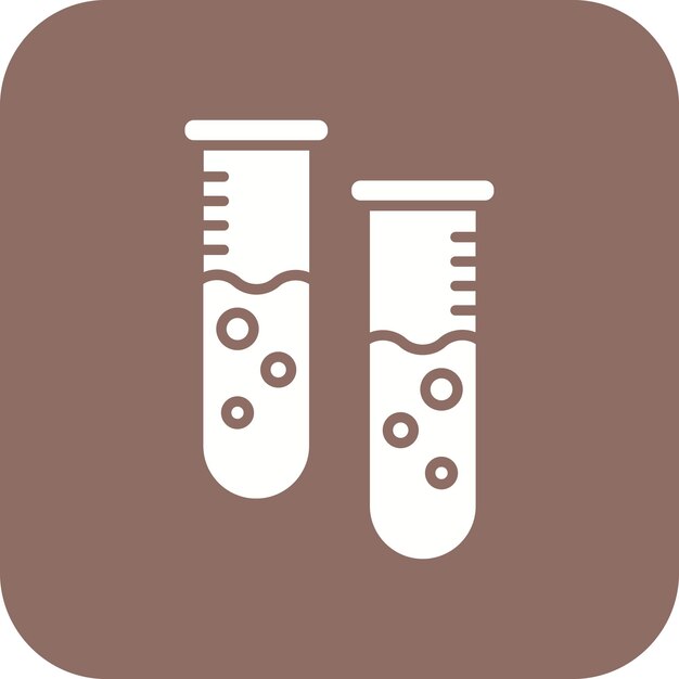 El icono vectorial de los tubos de ensayo se puede utilizar para el conjunto de iconos médicos