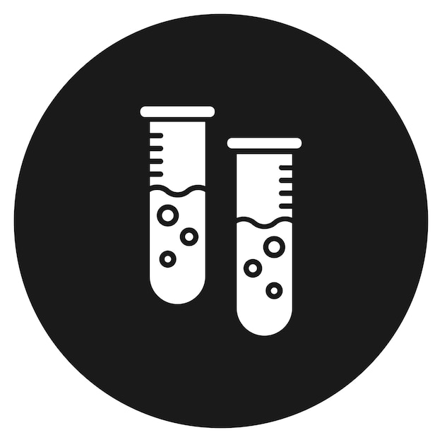 El icono vectorial de los tubos de ensayo se puede utilizar para el conjunto de iconos médicos