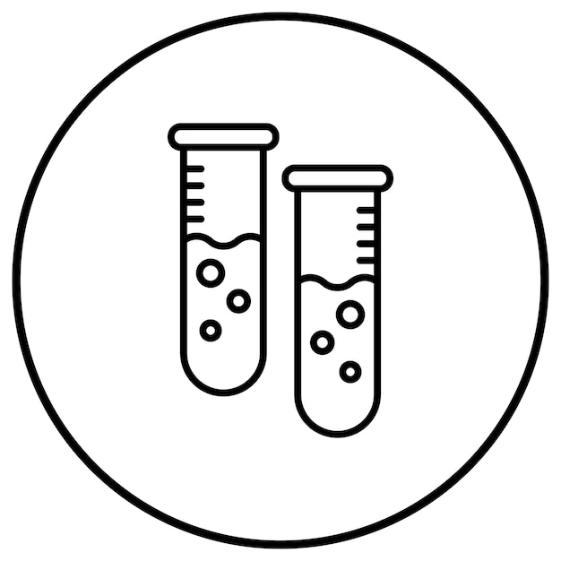 El icono vectorial de los tubos de ensayo se puede utilizar para el conjunto de iconos médicos