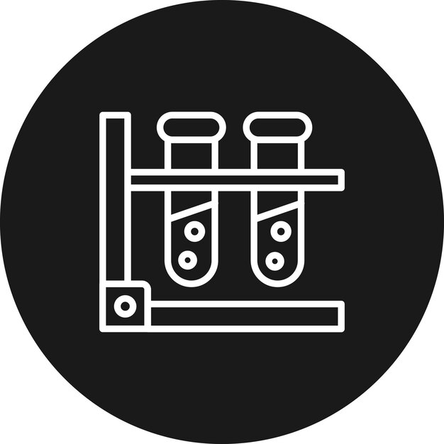 El icono vectorial de los tubos de ensayo se puede utilizar para el conjunto de iconos de química