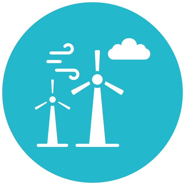 El icono vectorial de la turbina eólica se puede usar para el conjunto de iconos del Día de la Tierra