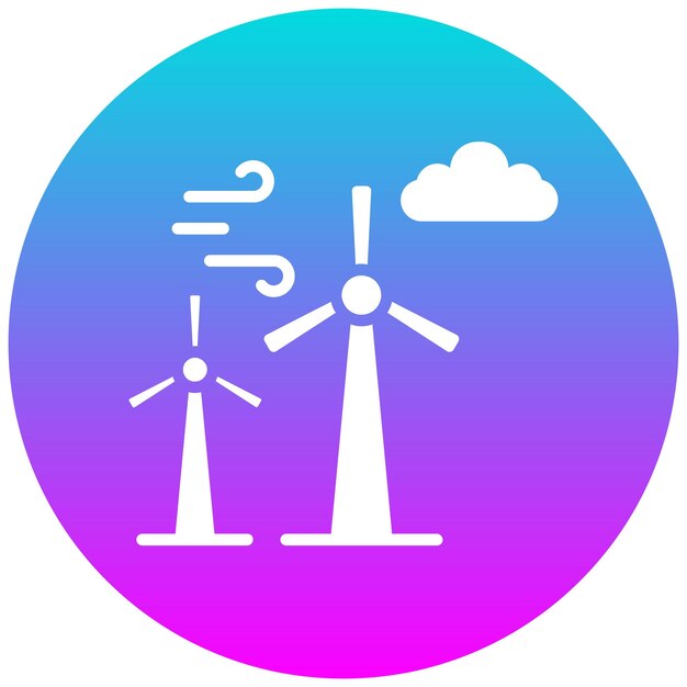 El icono vectorial de la turbina eólica se puede usar para el conjunto de iconos del Día de la Tierra