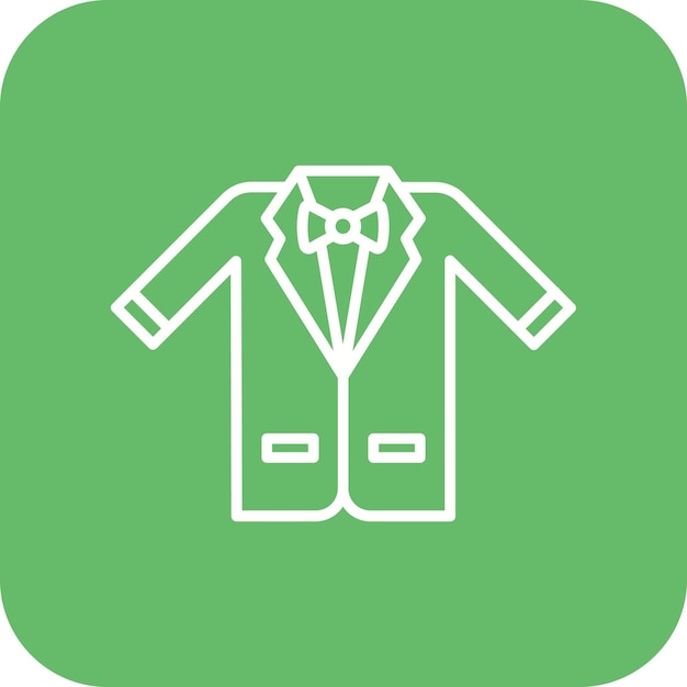 El icono vectorial de Tuxedo se puede usar para el conjunto de iconos de costura