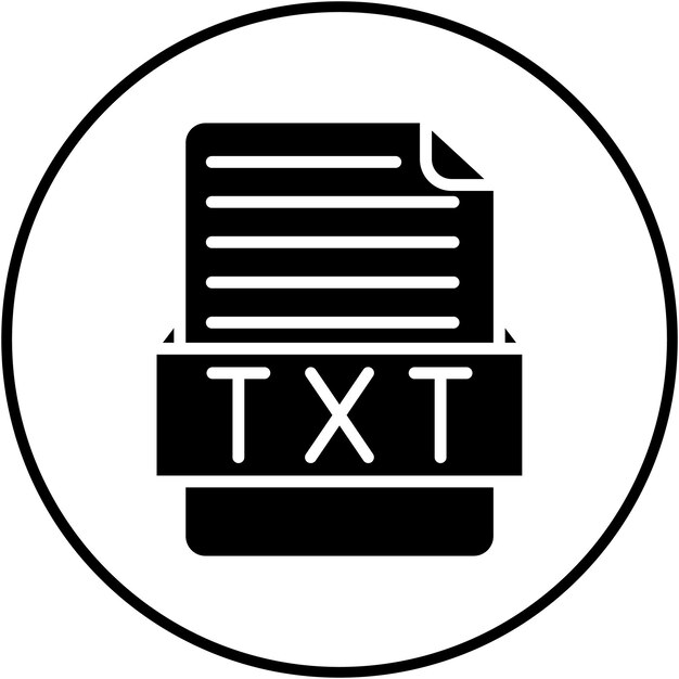 El icono vectorial TXT se puede utilizar para el conjunto de iconos de formatos de archivo