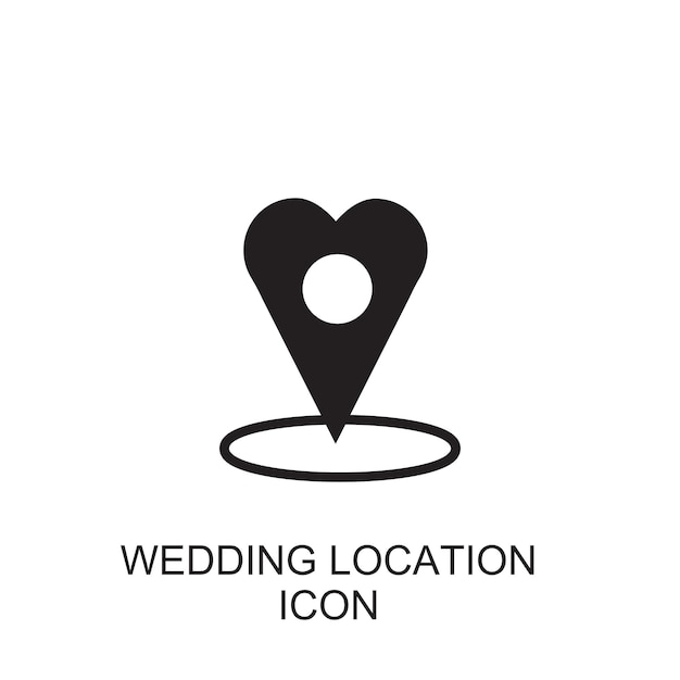 Icono vectorial de la ubicación de la boda