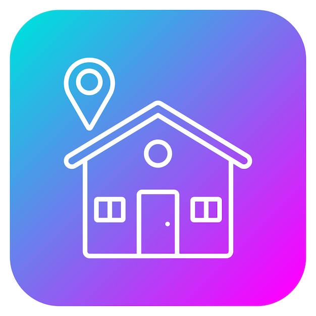 El icono vectorial de ubicación de la casa se puede utilizar para el conjunto de iconos de bienes raíces