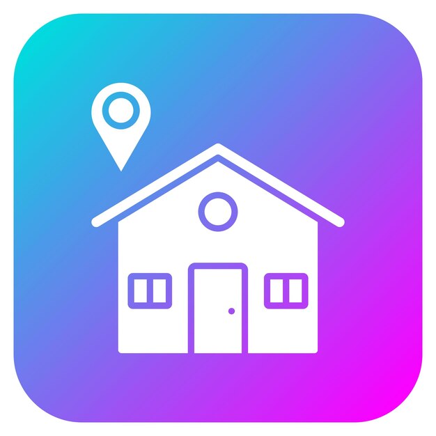 El icono vectorial de ubicación de la casa se puede utilizar para el conjunto de iconos de bienes raíces
