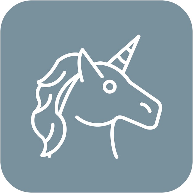El icono vectorial del unicornio se puede usar para el conjunto de iconos de cuento de hadas