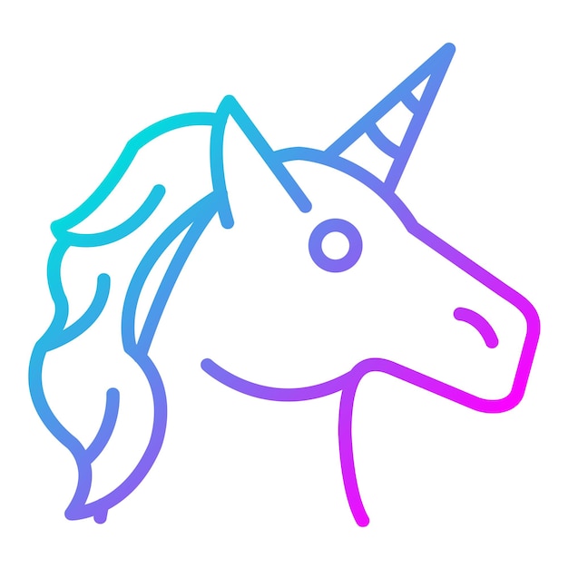 El icono vectorial del unicornio se puede usar para el conjunto de iconos de cuento de hadas