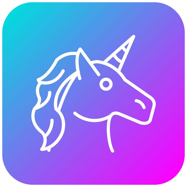 El icono vectorial del unicornio se puede usar para el conjunto de iconos de cuento de hadas