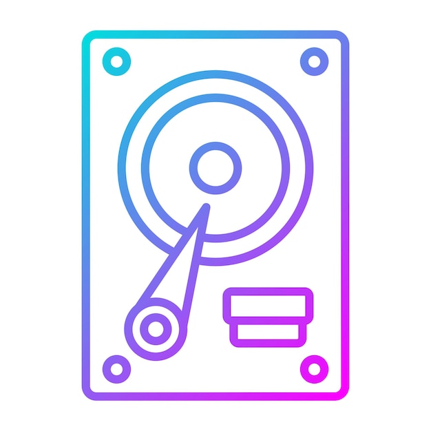 El icono vectorial de la unidad de disco duro se puede utilizar para el conjunto de iconos de computadora y hardware