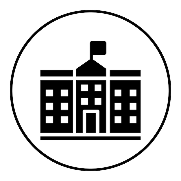 El icono vectorial de la universidad se puede usar para el conjunto de iconos de regreso a la escuela