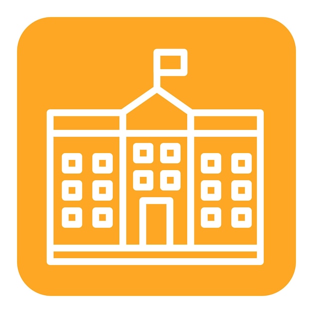 El icono vectorial de la universidad se puede usar para el conjunto de iconos de regreso a la escuela