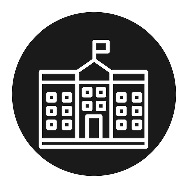 El icono vectorial de la universidad se puede usar para el conjunto de iconos de regreso a la escuela