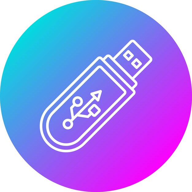 El icono vectorial de USB Stick se puede utilizar para el conjunto de iconos de computadora y hardware