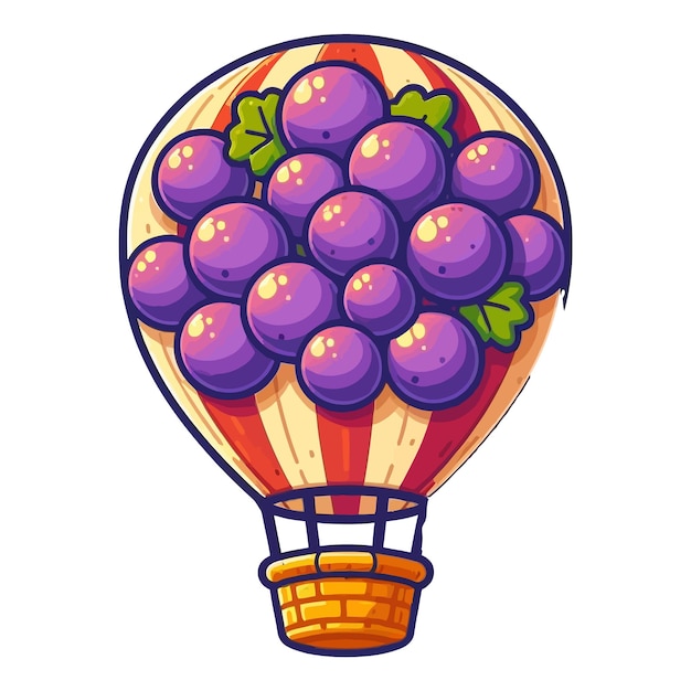 Icono vectorial de uva Ilustración de fruta púrpura con hoja aislada de uva de vino de fondo blanco