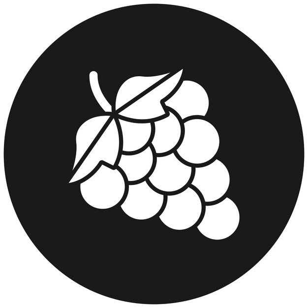 El icono vectorial de uvas se puede usar para el conjunto de iconos de otoño