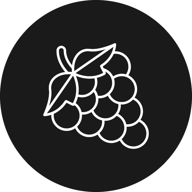 El icono vectorial de uvas se puede usar para el conjunto de iconos de otoño