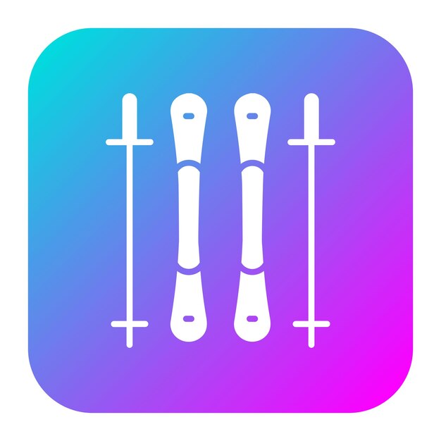 El icono vectorial de las varitas de esquí se puede usar para el conjunto de iconos de invierno
