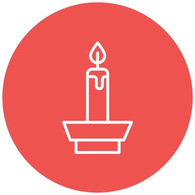 El icono vectorial de la vela se puede usar para el conjunto de iconos del Carnaval