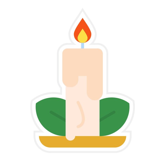 El icono vectorial de la vela se puede usar para el conjunto de iconos de Ramadán