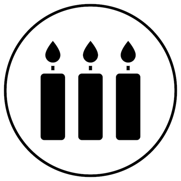 El icono vectorial de las velas se puede usar para el conjunto de iconos de cumpleaños