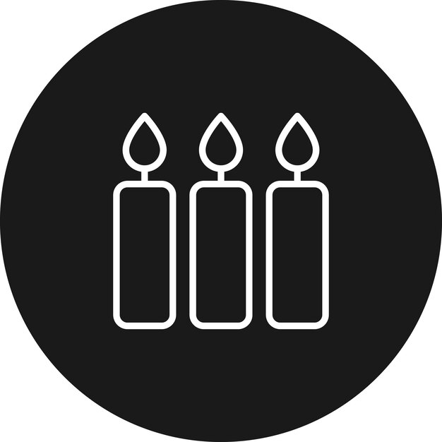 El icono vectorial de las velas se puede usar para el conjunto de iconos de cumpleaños