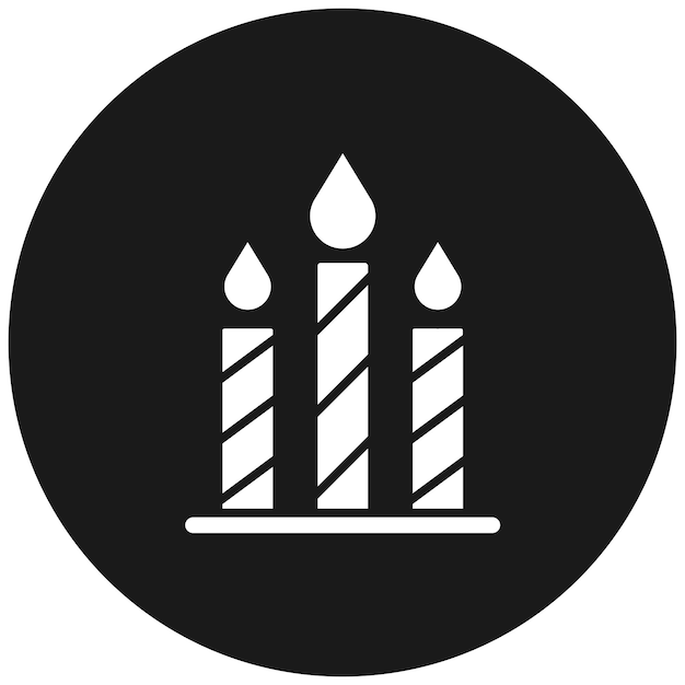 El icono vectorial de las velas se puede usar para el conjunto de iconos de fiestas y celebraciones