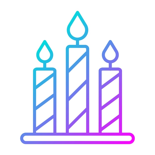 El icono vectorial de las velas se puede usar para el conjunto de iconos de fiestas y celebraciones
