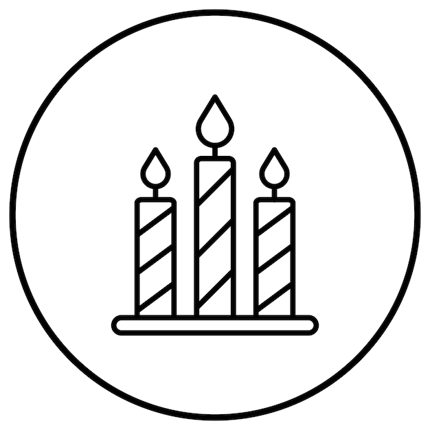 El icono vectorial de las velas se puede usar para el conjunto de iconos de fiestas y celebraciones