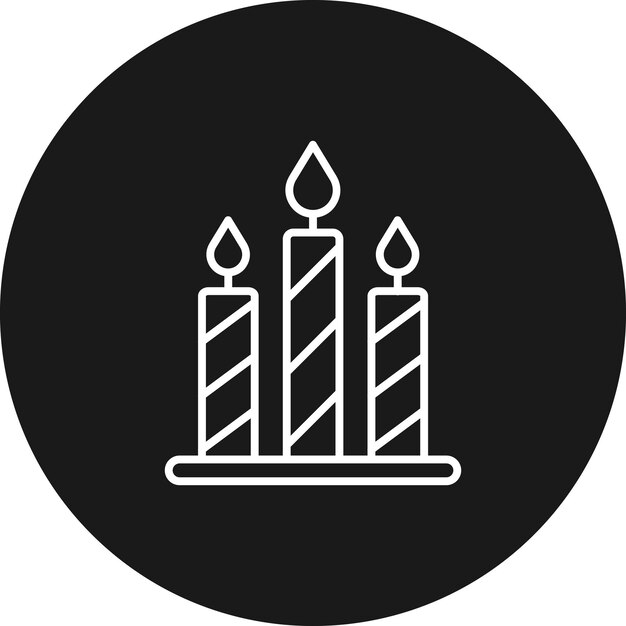 El icono vectorial de las velas se puede usar para el conjunto de iconos de fiestas y celebraciones