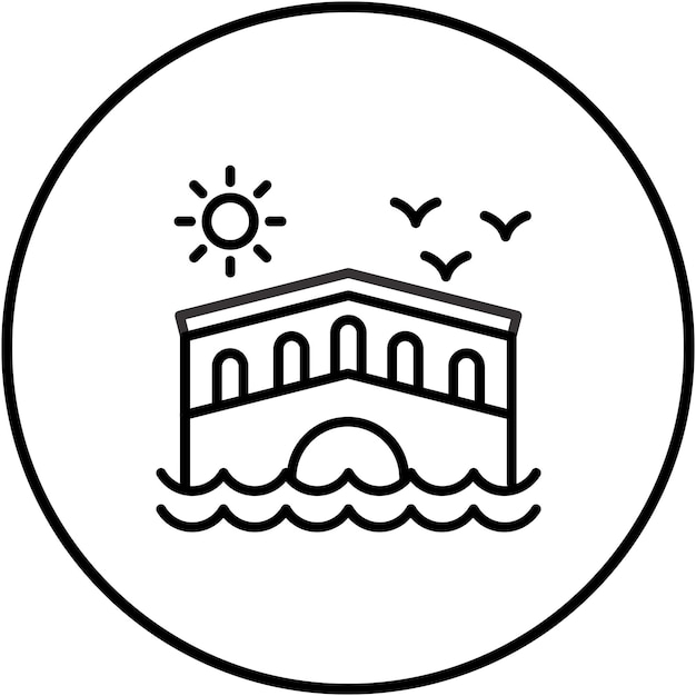 El icono vectorial de Venecia se puede usar para el iconset del Océano