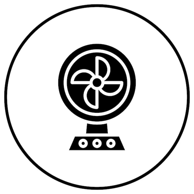 El icono vectorial del ventilador se puede usar para el conjunto de iconos de verano