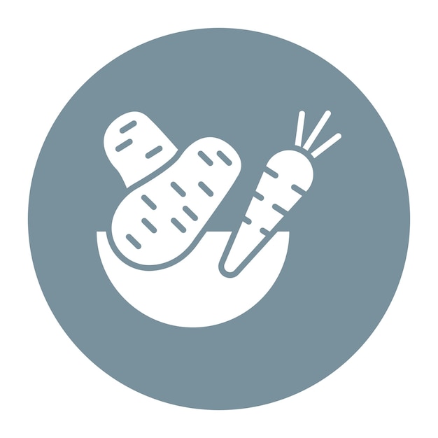 El icono vectorial de verduras se puede utilizar para el conjunto de iconos de supermercados