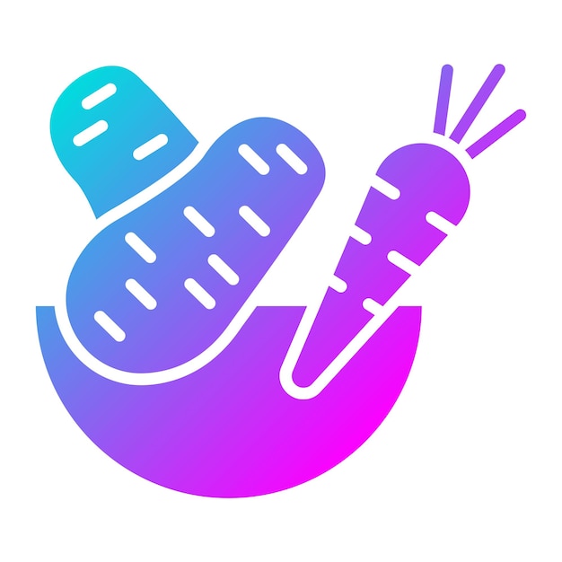 El icono vectorial de verduras se puede utilizar para el conjunto de iconos de supermercados