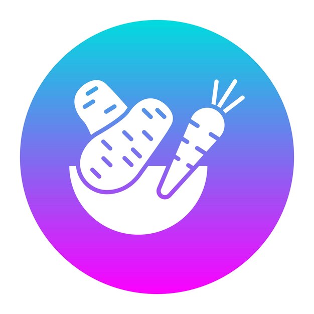 El icono vectorial de verduras se puede utilizar para el conjunto de iconos de supermercados