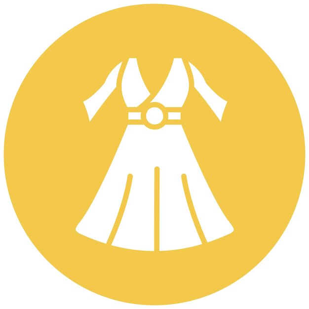 El icono vectorial del vestido de la mujer se puede usar para el iconset del Oktoberfest