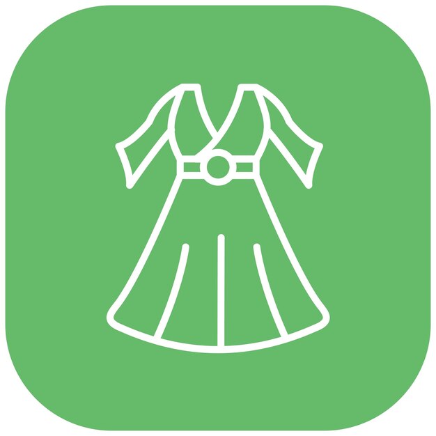 El icono vectorial del vestido de la mujer se puede usar para el iconset del Oktoberfest