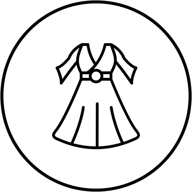 El icono vectorial del vestido de la mujer se puede usar para el iconset del Oktoberfest