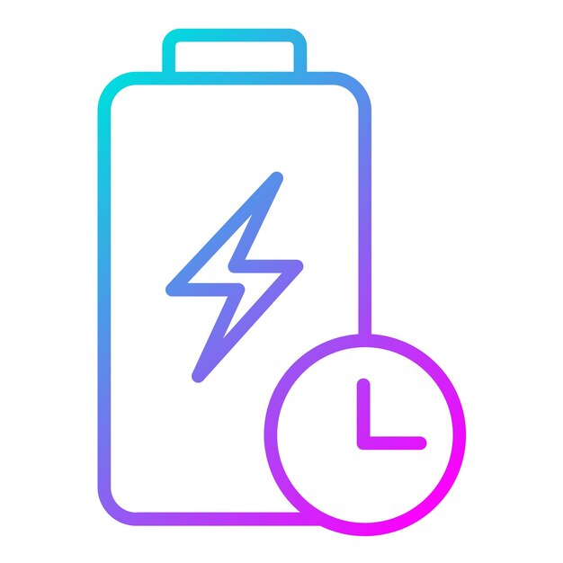 El icono vectorial de vida de la batería se puede utilizar para el conjunto de iconos de batería y energía